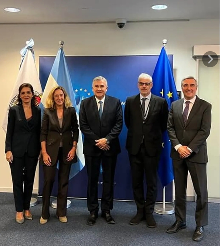 Agenda mundial. El Gobernador acerca proyectos jujeños de litio, energías limpias y producción sustentable a la Unión Europea